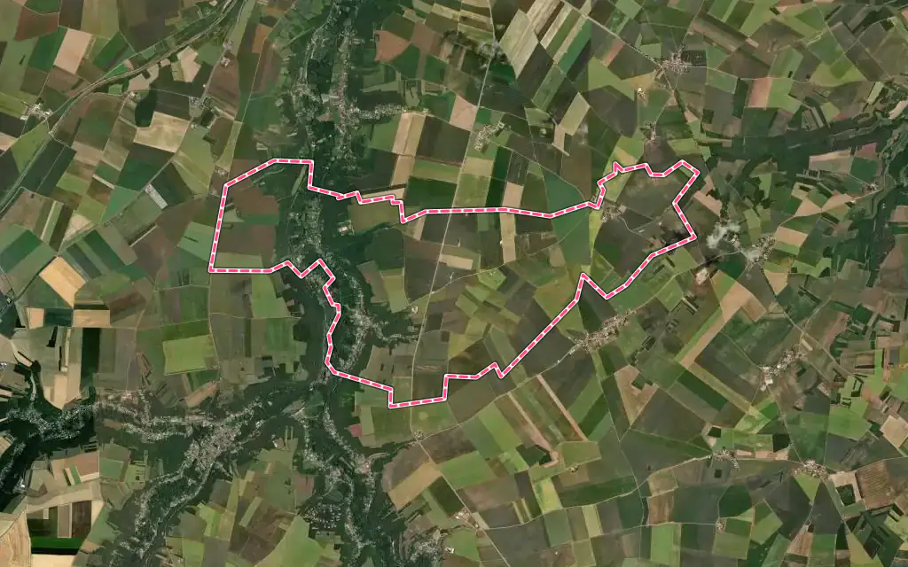 Vue satellite de Boissy-la-Rivière avec ses contours administratifs