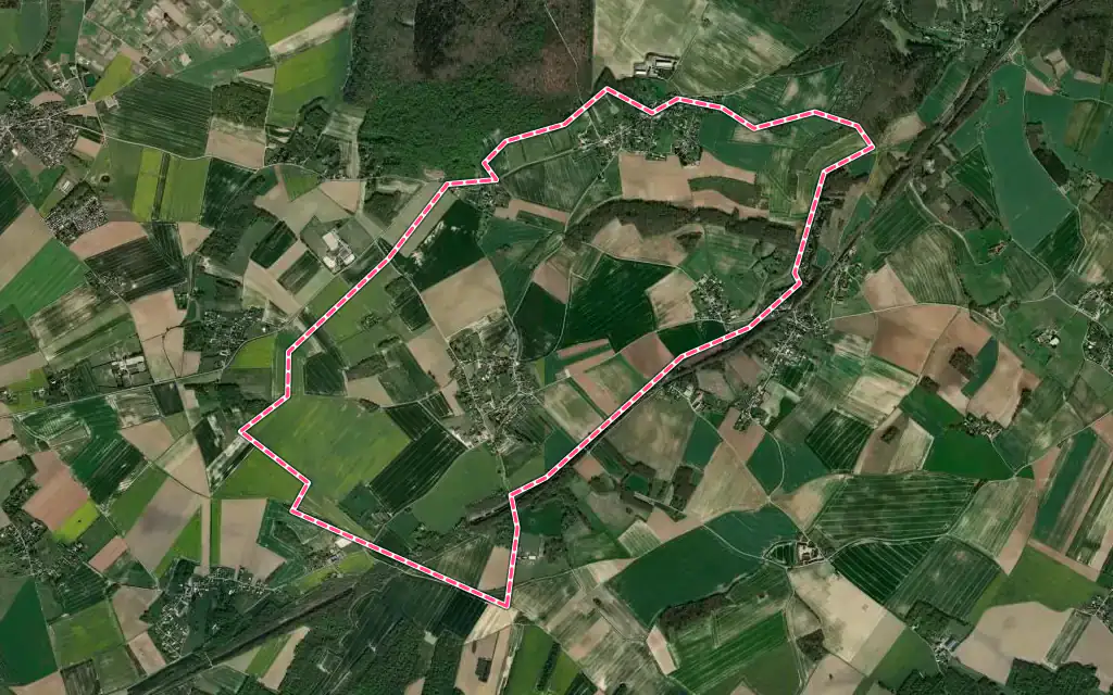 Vue satellite de Boissy-Mauvoisin avec ses contours administratifs