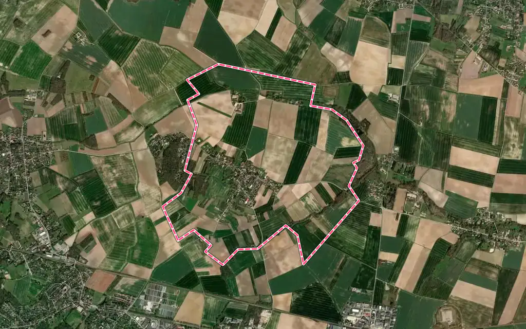 Vue satellite de Boissy-sans-Avoir avec ses contours administratifs