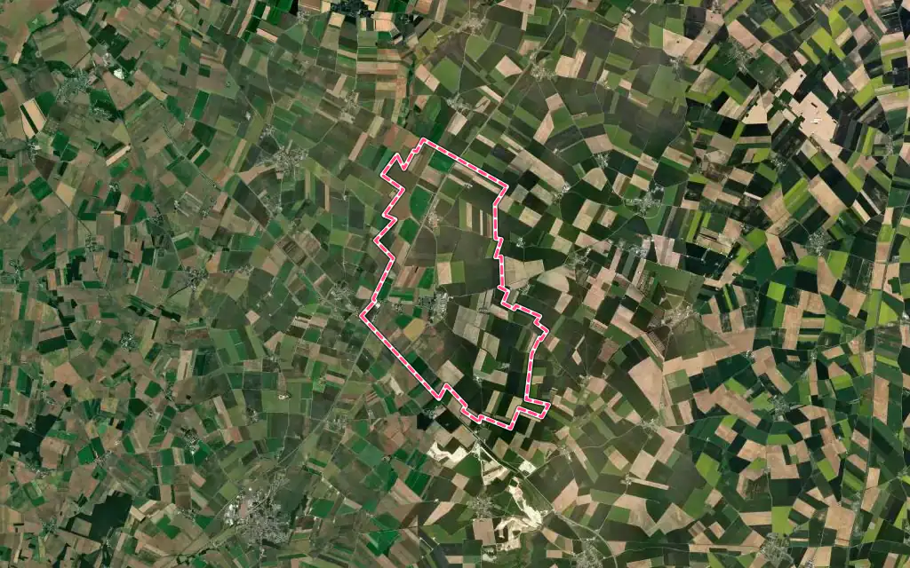 Vue satellite de Boisville-la-Saint-Père avec ses contours administratifs