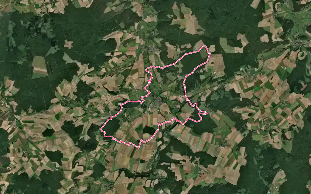 Vue satellite de Bologne avec ses contours administratifs