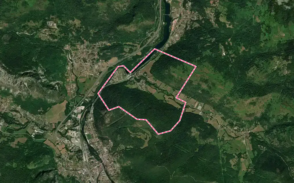 Vue satellite de Bompas avec ses contours administratifs