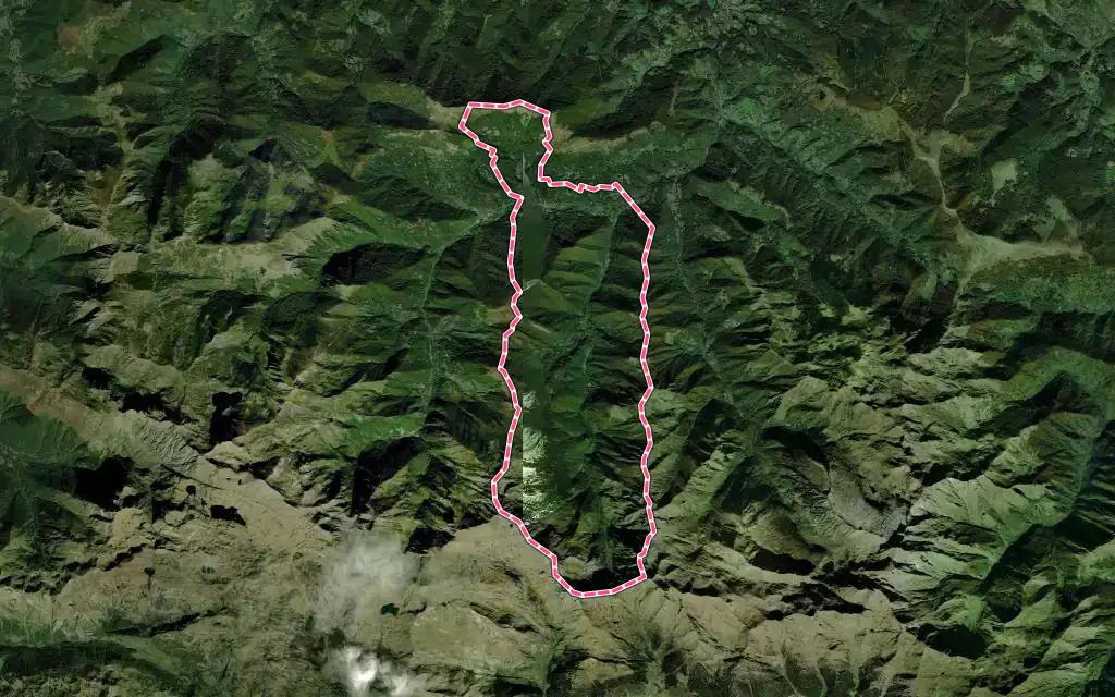 Vue satellite de Bonac-Irazein avec ses contours administratifs