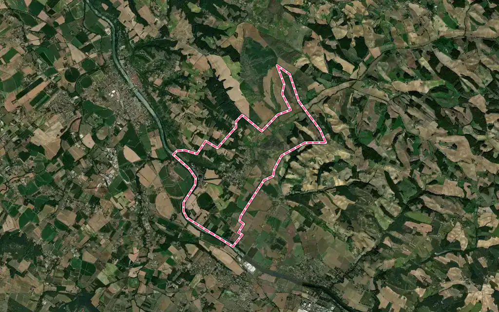 Vue satellite de Bondigoux avec ses contours administratifs