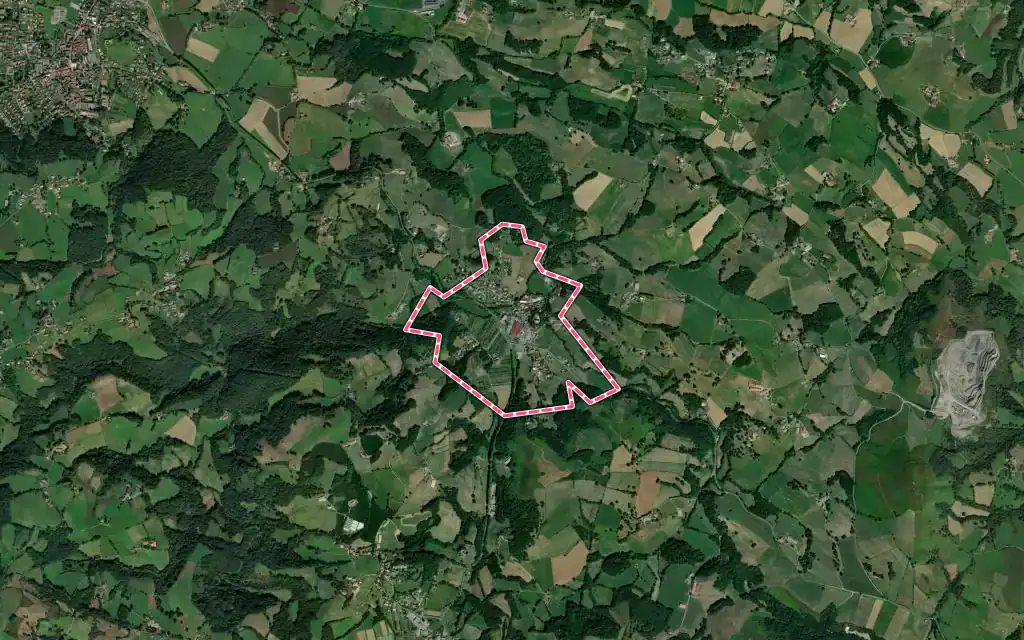 Vue satellite de Bonloc avec ses contours administratifs