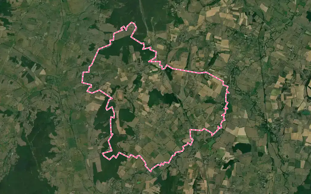 Vue satellite de Bonnay-Saint-Ythaire avec ses contours administratifs