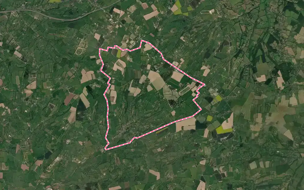 Vue satellite de Bonnebosq avec ses contours administratifs