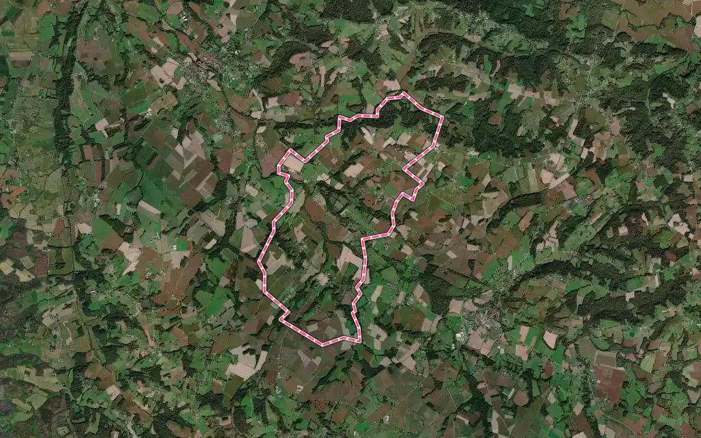 Vue satellite de Bonnegarde avec ses contours administratifs