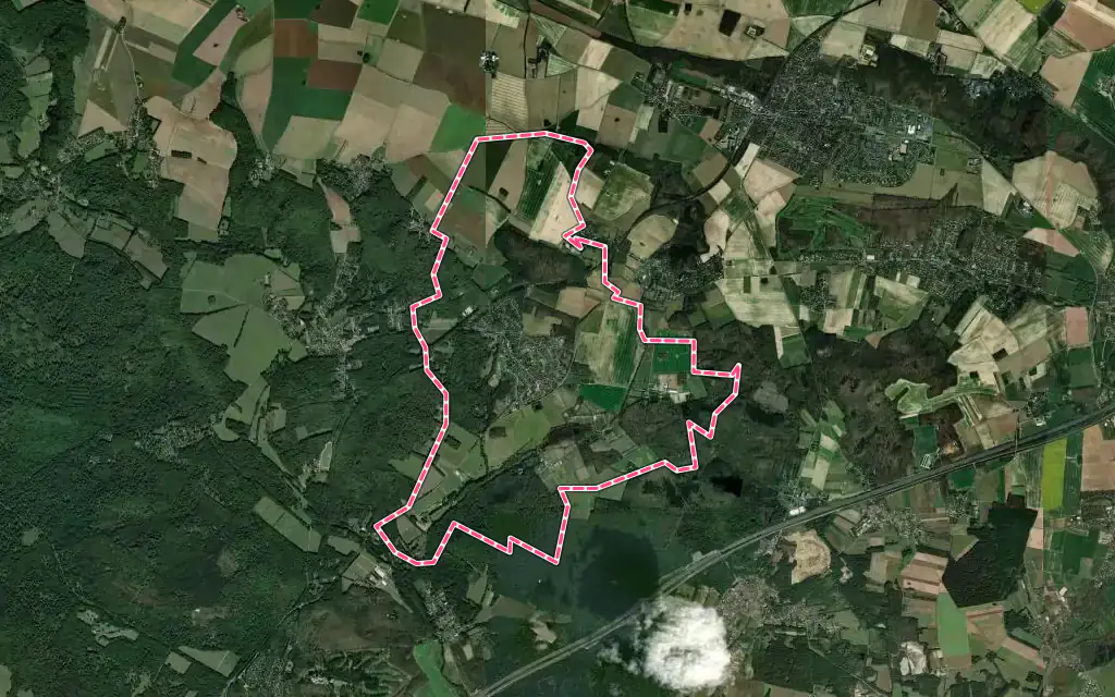 Vue satellite de Bonnelles avec ses contours administratifs
