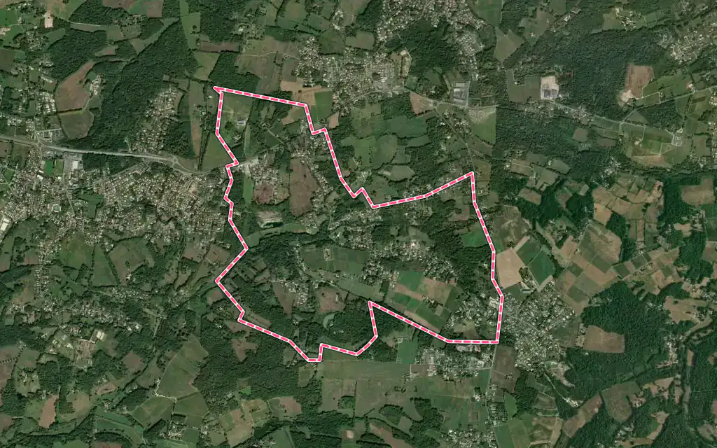 Vue satellite de Bonnetan avec ses contours administratifs
