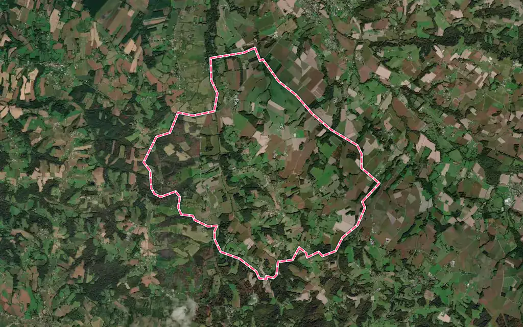 Vue satellite de Bonnut avec ses contours administratifs