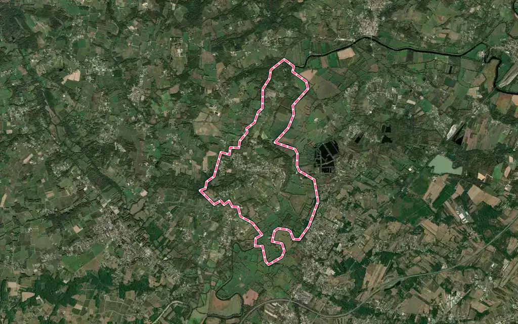 Vue satellite de Bonzac avec ses contours administratifs