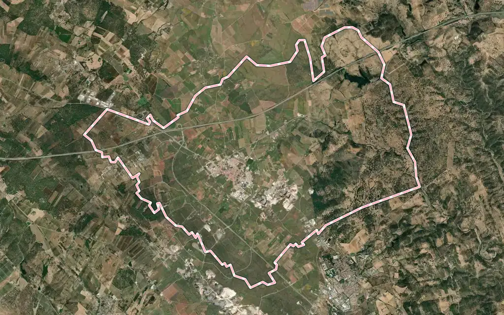 Vista satélite de Borba (Matriz) con su contorno administrativo