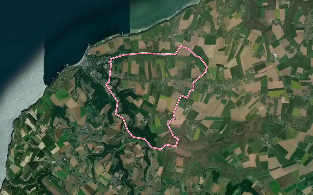 Vue satellite de Bordeaux-Saint-Clair avec ses contours administratifs