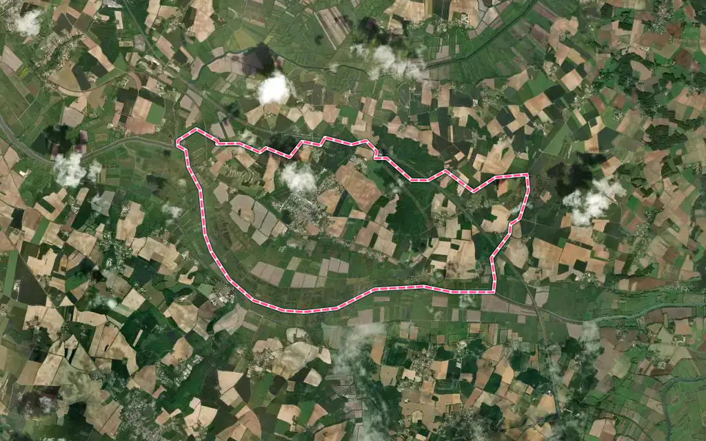 Vue satellite de Bords avec ses contours administratifs