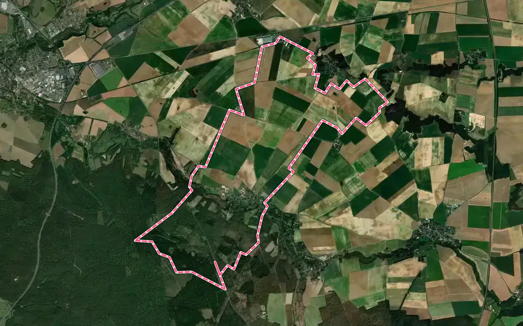 Vue satellite de Borest avec ses contours administratifs