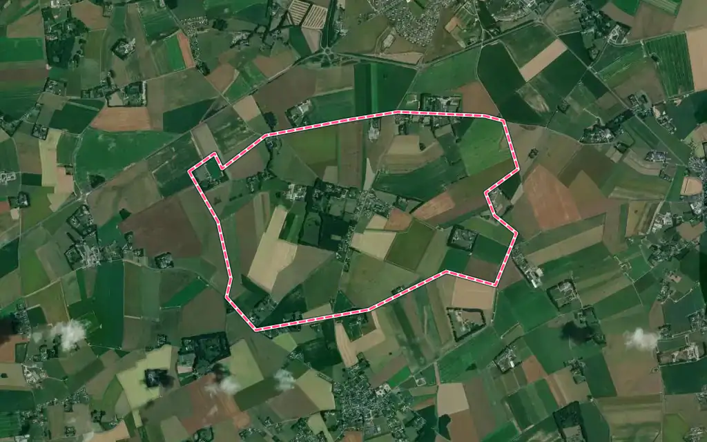 Vue satellite de Bornambusc avec ses contours administratifs
