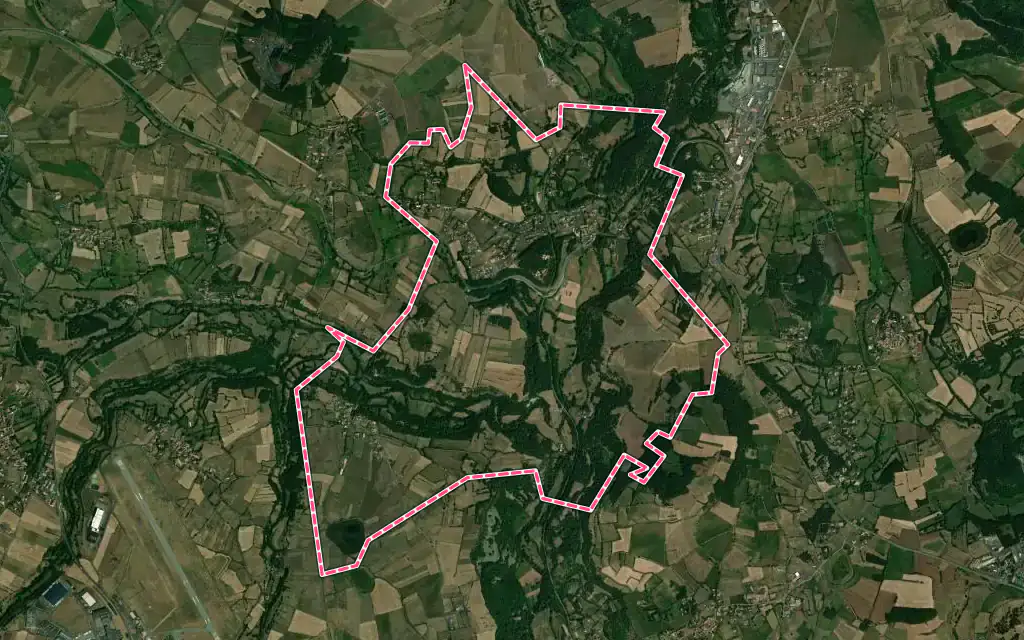 Vue satellite de Borne avec ses contours administratifs