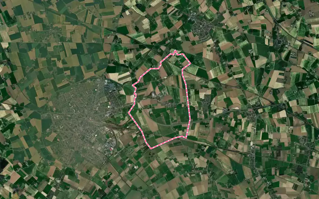 Vue satellite de Borre avec ses contours administratifs