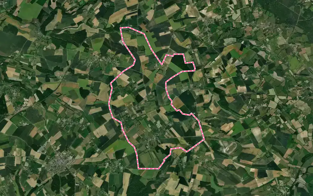 Vue satellite de Bosc-Bordel avec ses contours administratifs
