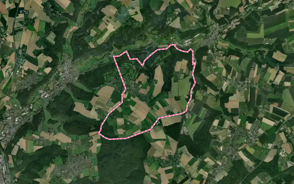 Vue satellite de Bosc-Guérard-Saint-Adrien avec ses contours administratifs