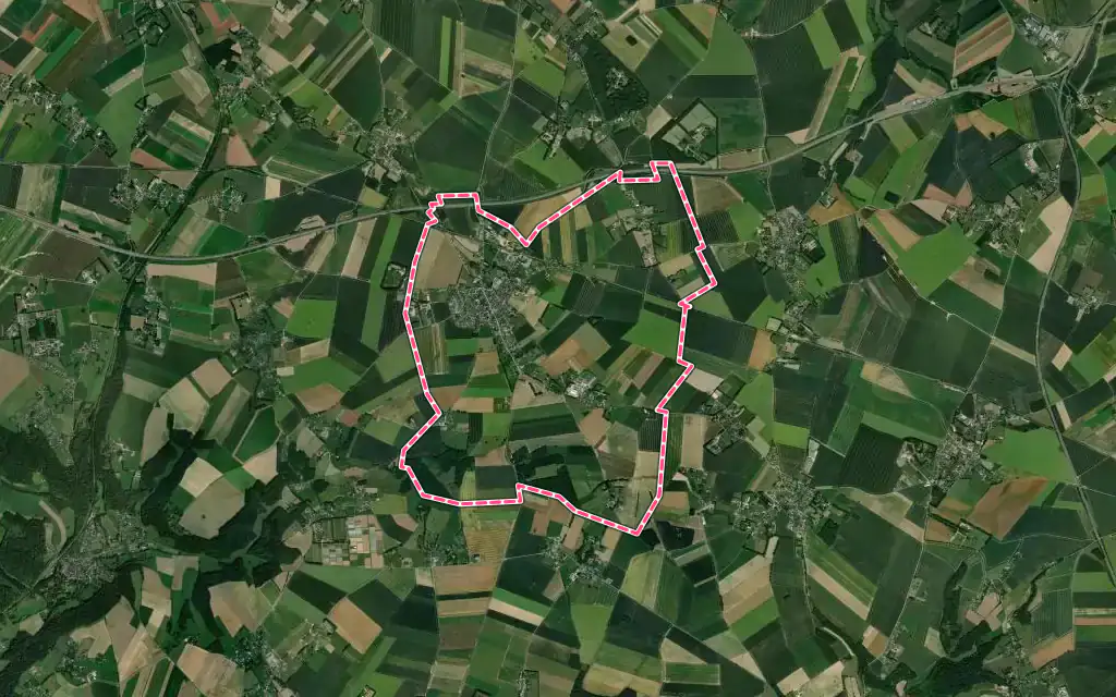Vue satellite de Bosc-le-Hard avec ses contours administratifs