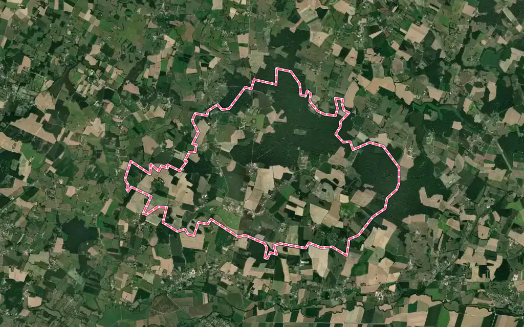Vue satellite de Bosjean avec ses contours administratifs