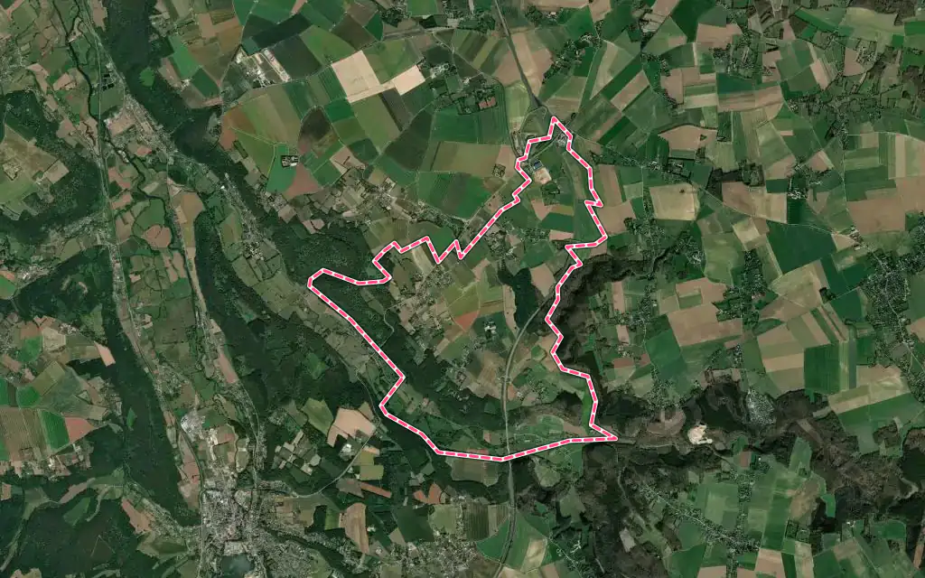 Vue satellite de Bosrobert avec ses contours administratifs