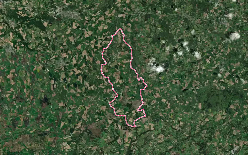 Vue satellite de Botsorhel avec ses contours administratifs