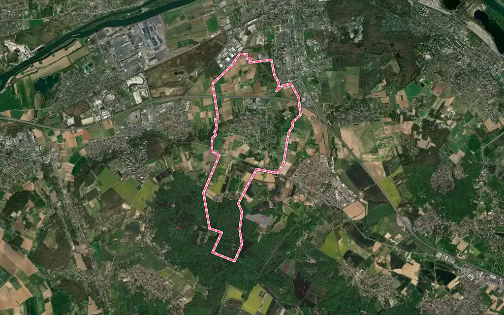 Vue satellite de Bouafle avec ses contours administratifs