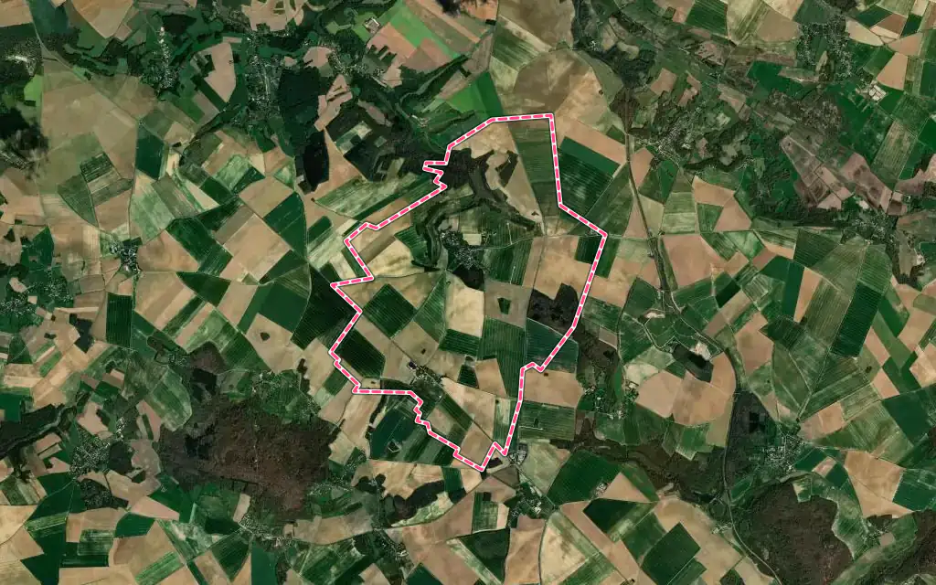 Vue satellite de Boubiers avec ses contours administratifs