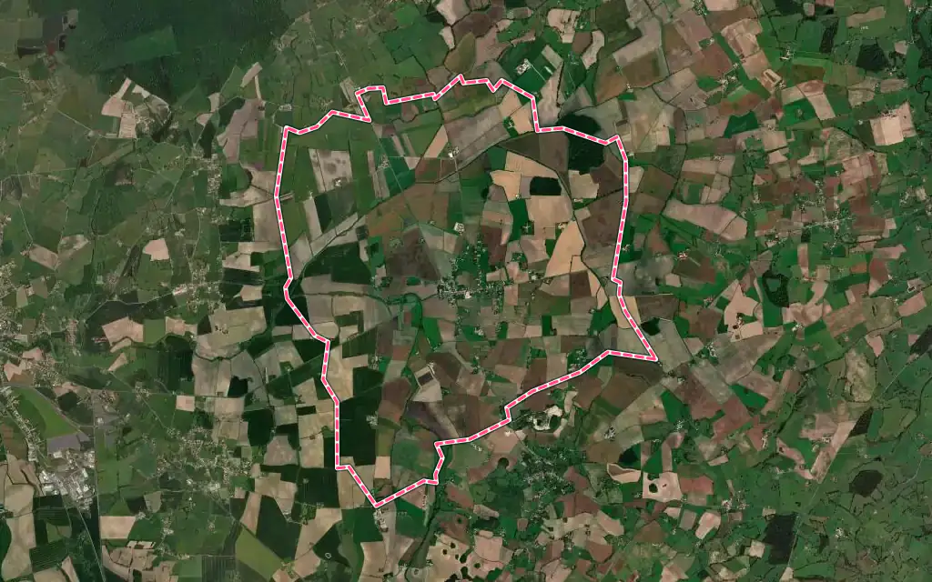 Vue satellite de Boucé avec ses contours administratifs