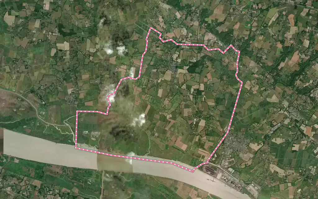 Vue satellite de Bouée avec ses contours administratifs