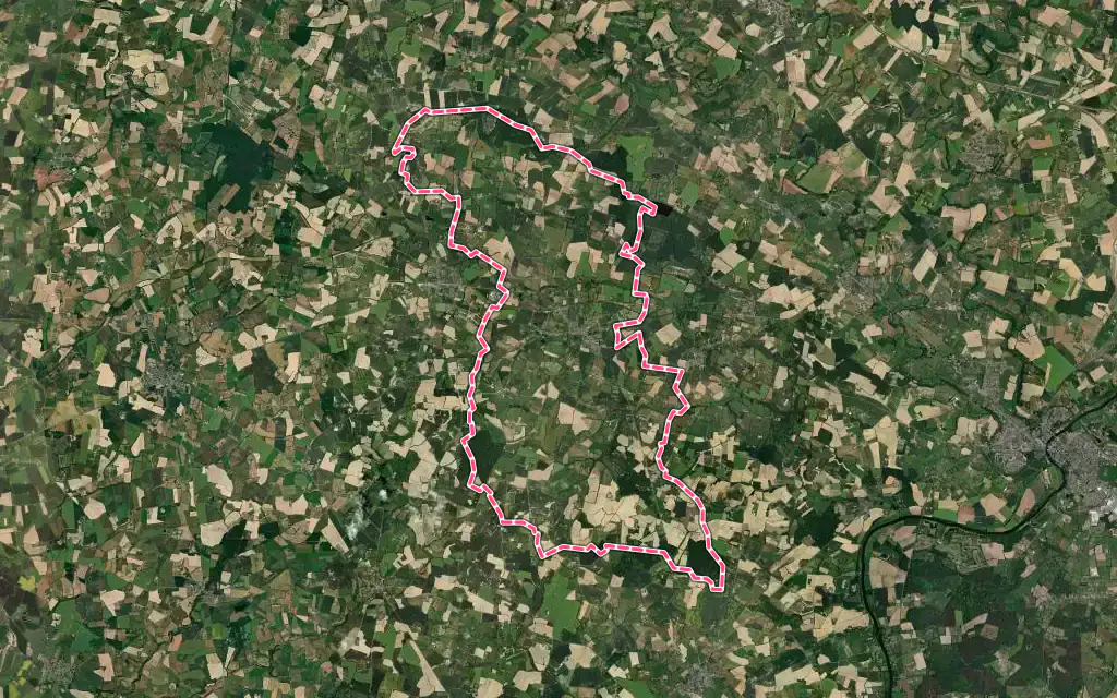 Vue satellite de Bouère avec ses contours administratifs
