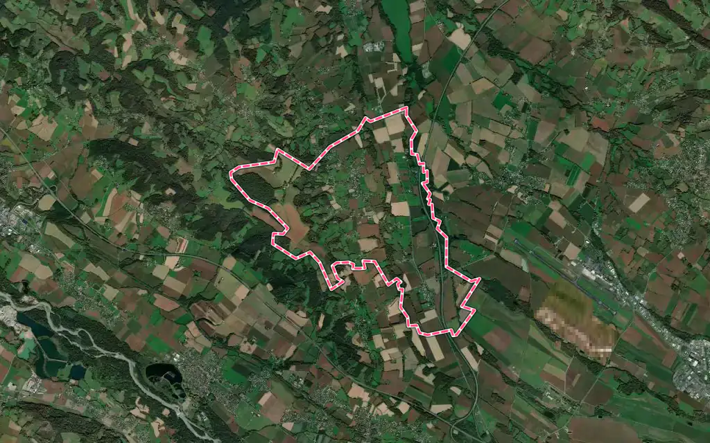 Vue satellite de Bougarber avec ses contours administratifs