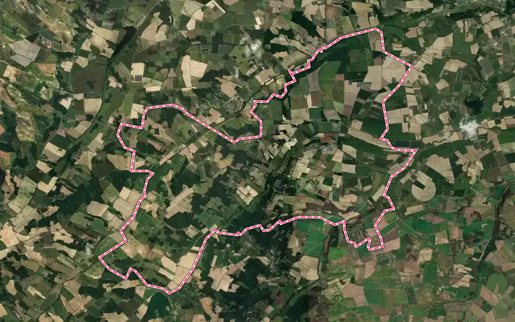 Vue satellite de Bouillac avec ses contours administratifs