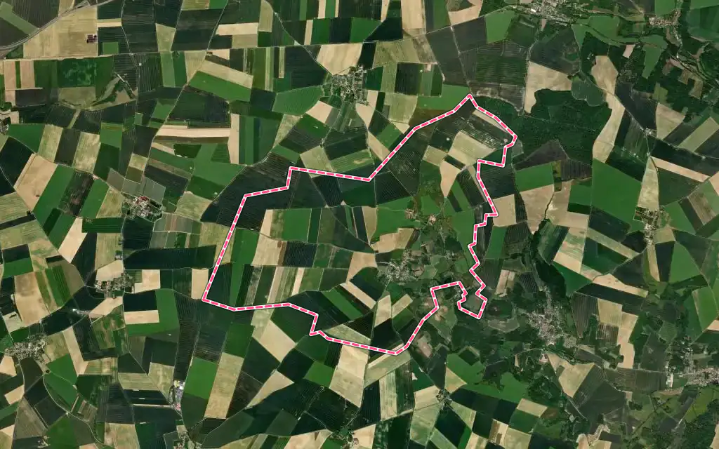 Vue satellite de Bouillancy avec ses contours administratifs