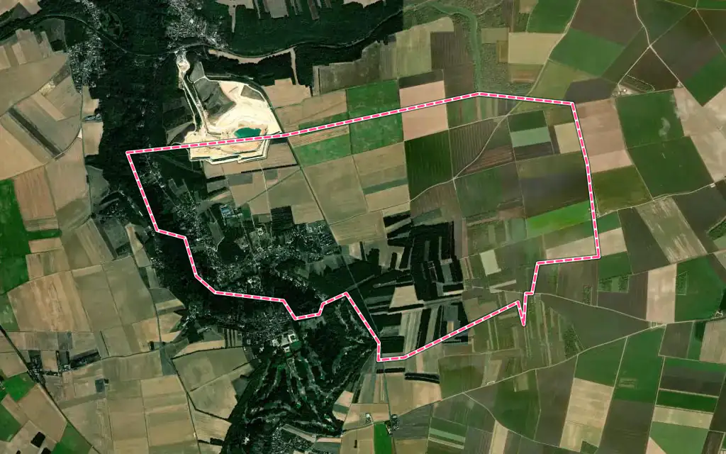 Vue satellite de Boulancourt avec ses contours administratifs