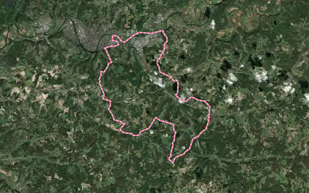 Vue satellite de Boulazac Isle Manoire avec ses contours administratifs