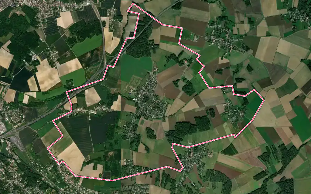 Vue satellite de Bouleurs avec ses contours administratifs