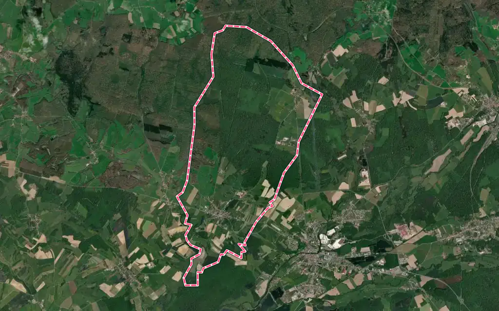 Vue satellite de Bouligney avec ses contours administratifs