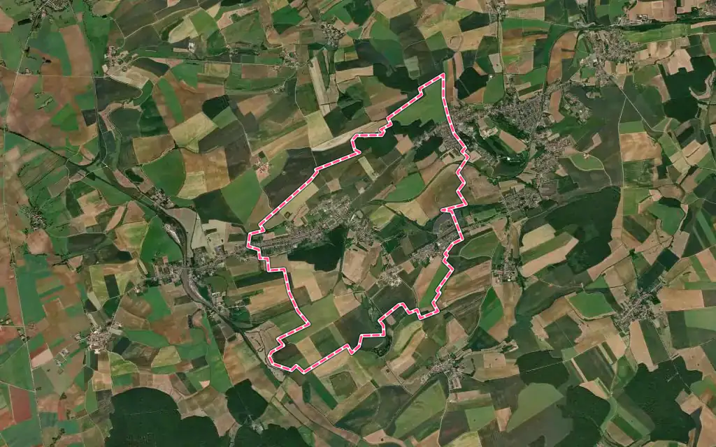 Vue satellite de Bouligny avec ses contours administratifs