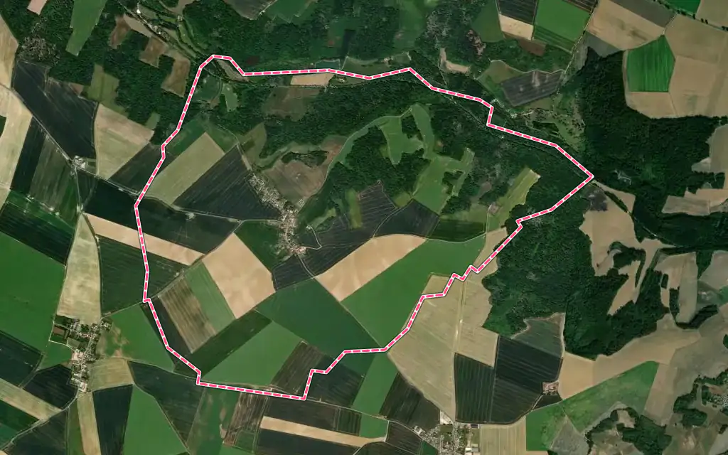 Vue satellite de Boullarre avec ses contours administratifs