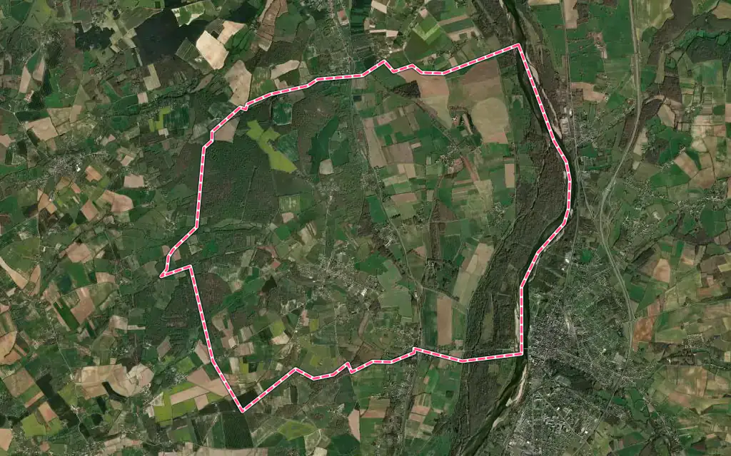 Vue satellite de Boulleret avec ses contours administratifs