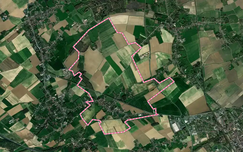 Vue satellite de Bourecq avec ses contours administratifs