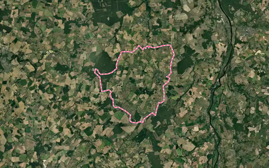Vue satellite de Bouresse avec ses contours administratifs