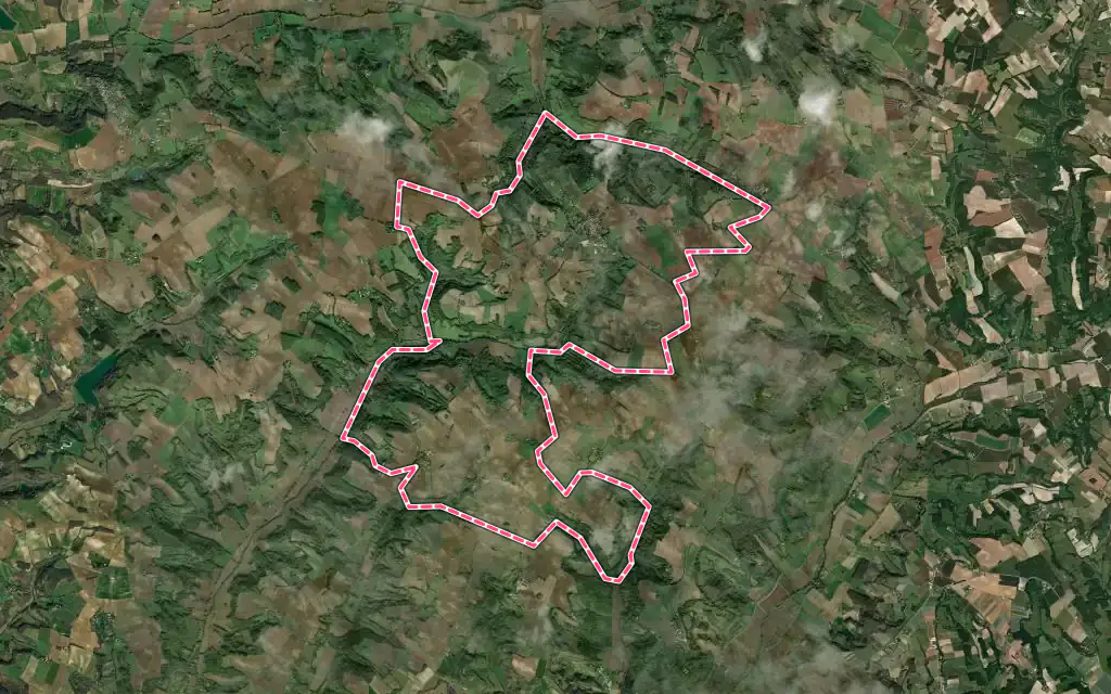 Vue satellite de Bourg-de-Visa avec ses contours administratifs