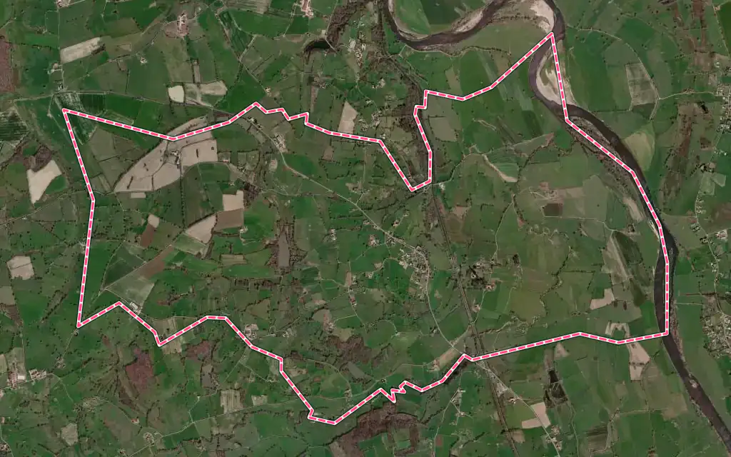 Vue satellite de Bourg-le-Comte avec ses contours administratifs
