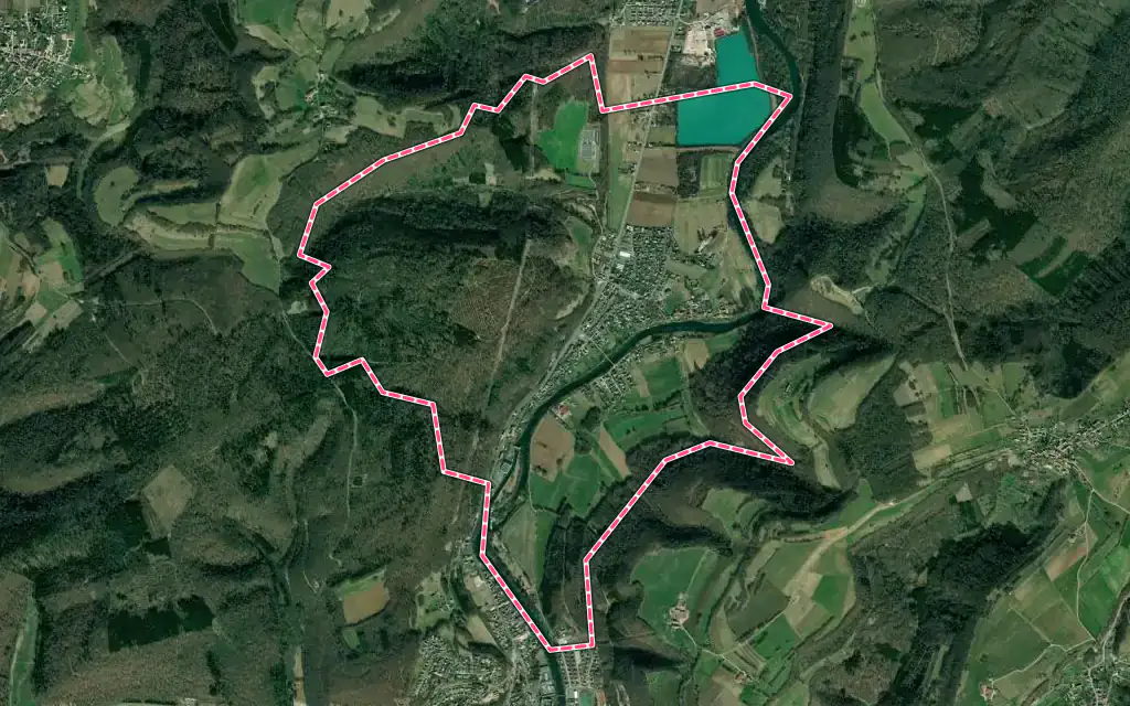Vue satellite de Bourguignon avec ses contours administratifs