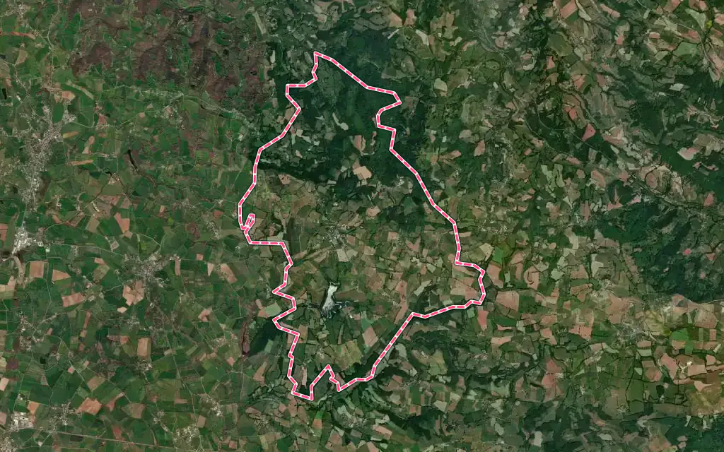 Vue satellite de Bournazel avec ses contours administratifs